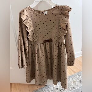 SHEIN Brown Polka Dot Ruffle Dress